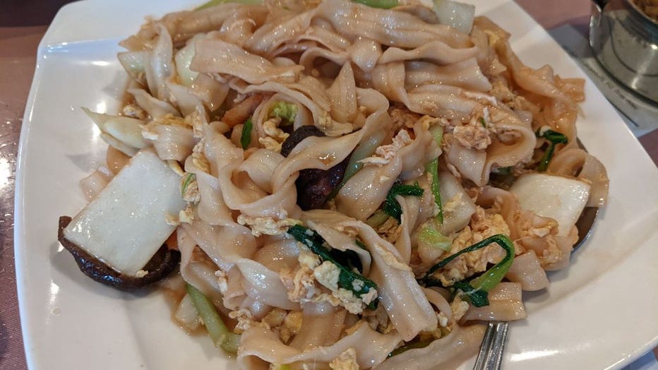 plate of vegetarian hand shaven noodles