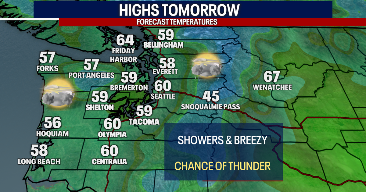 Scattered showers and chance of storms Tuesday | FOX 13 Seattle