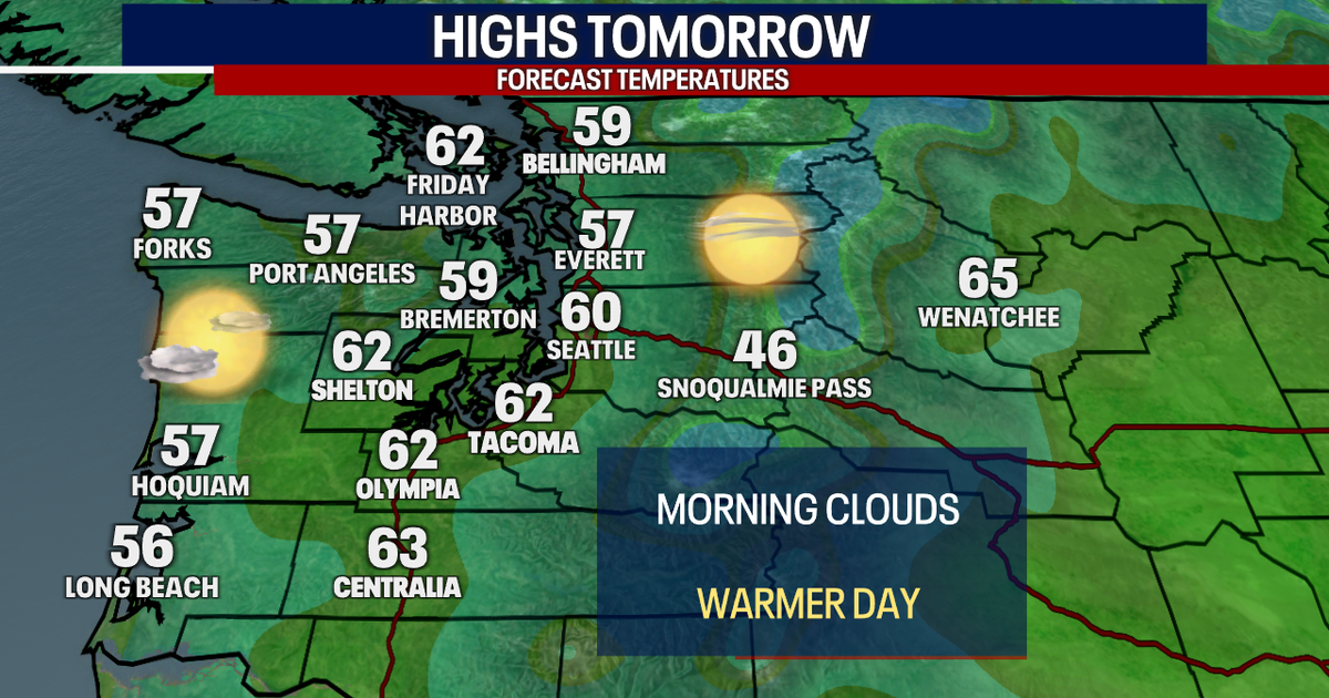 Drying out Sunday with highs in the 60s | FOX 13 Seattle