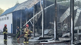More than 60 firefighters respond to storage facility fire in Everett, WA