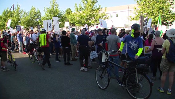 Hundreds of May Day protesters march to Tacoma ICE Detention Center