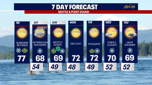 Seattle weather: Damp at times this weekend