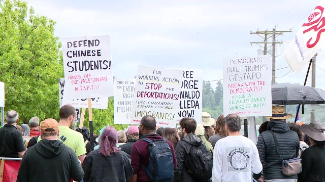 Dozens from Seattle, Portland rally for man in Tacoma ICE detention center