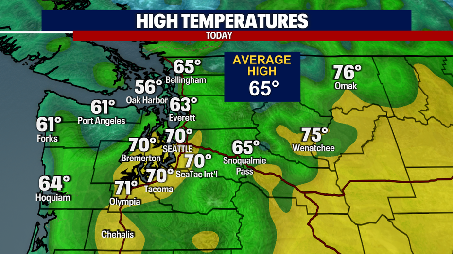 A nice end to the week with highs again into the 70s.