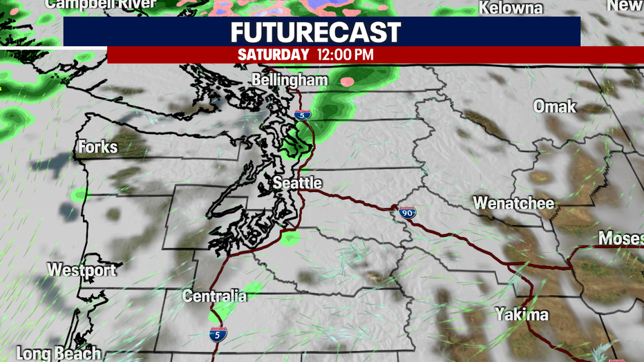 More clouds and a slight rain chances on Saturday.