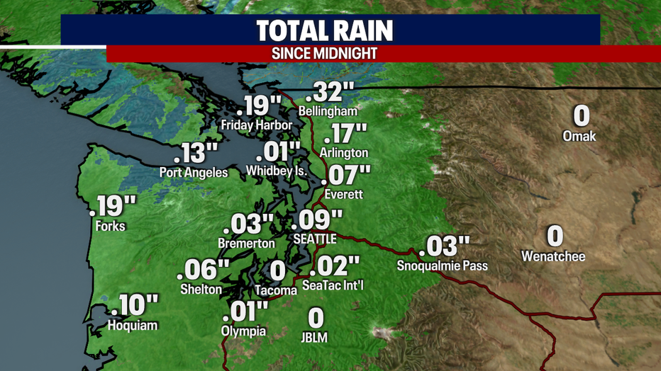 Rainfall totals for Western Washington.