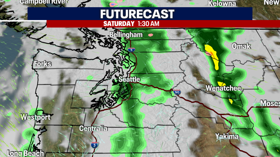 Slight chances of showers return Saturday
