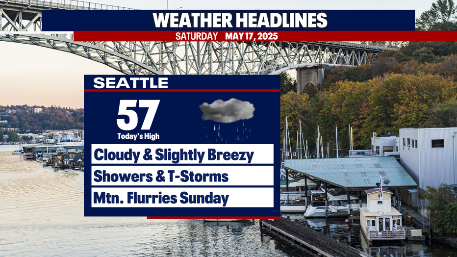 There might be a few lightning strikes in the greater Seattle area on Saturday.
