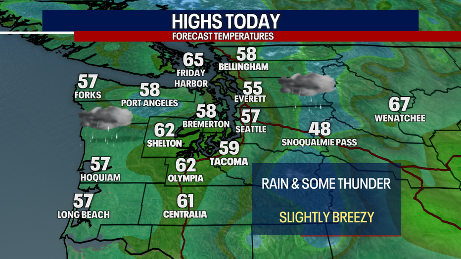 People in Seattle can expect cloudy and wet weather this weekend.