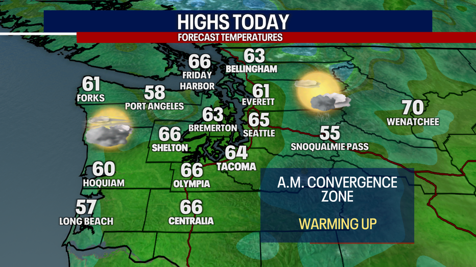 Drier albeit cloudy weather can be expected in Seattle on Wednesday.