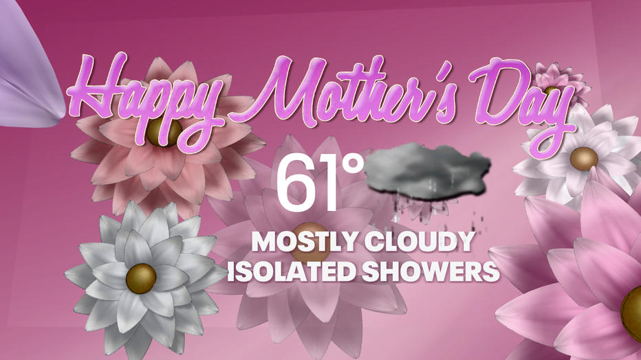 Mostly cloudy skies and slightly wet weather are possible on Mother's Day in Seattle.