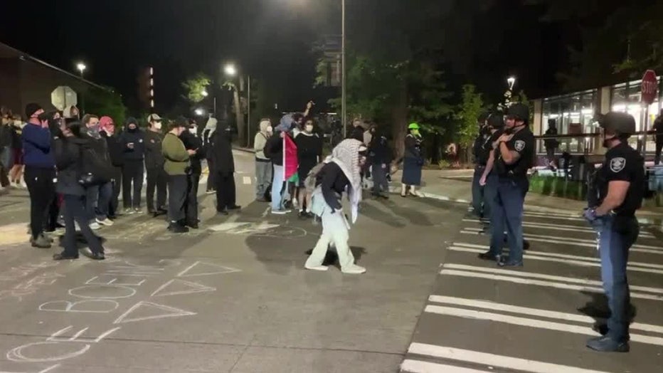 About 30 people were arrested after protests escalated Monday night at the University of Washington. The university released a statement Tuesday morning condemning illegal activity and an antisemitic statement issued by a