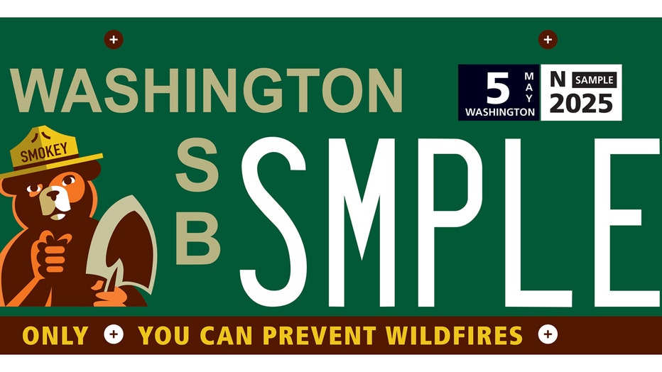 smoky bear license plate image