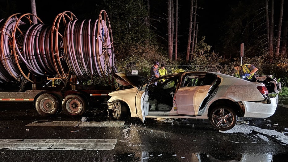 A construction worker is recovering after a DUI driver crashed into a work zone on SR-7 in Spanaway early Tuesday morning. Washington State Patrol Trooper John Dattilo made the initial announcement at 1:27 a.m., saying troopers were on the scene of a crash on SR-7 at 188th Street, and both directions of the highway were closed. According to the WSP, a driver was traveling southbound on SR-7 when it crashed into a traffic control trailer and a dump truck with a trailer attached. Authorities say the traffic control trailer launched forward after impact, and struck one of the workers. They were taken to a nearby hospital with serious injuries.
