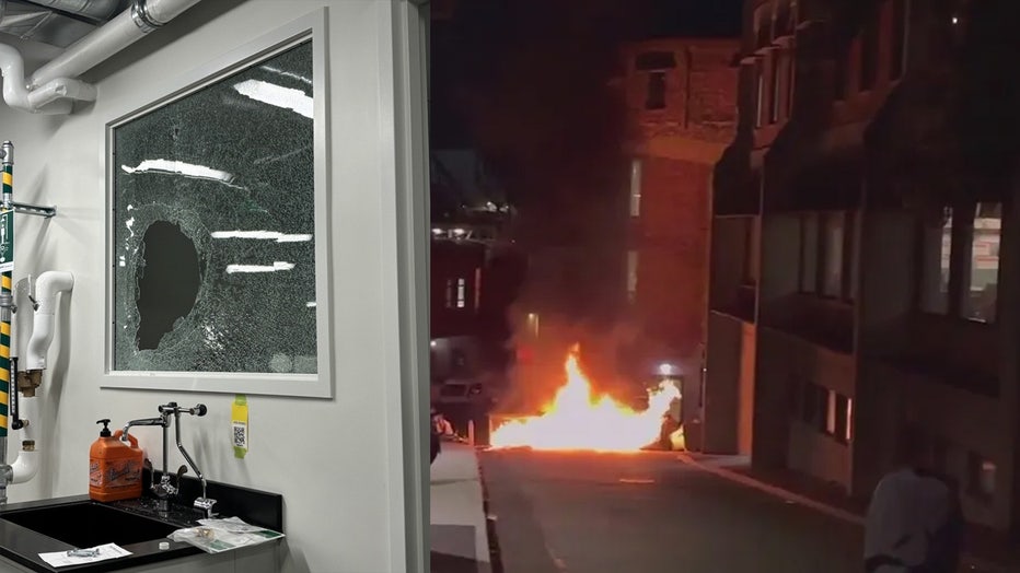 Images of the damage done to University of Washington's fabrication studio.
