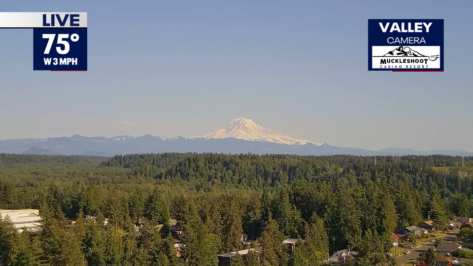 Picture of Mount Rainier from our valley cam.