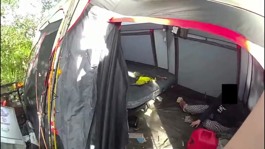 woman doused with gas photo