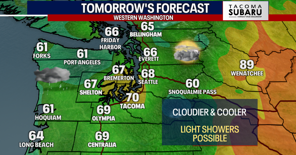 Clouds and cooler Wednesday, few sprinkles possible | FOX 13 Seattle