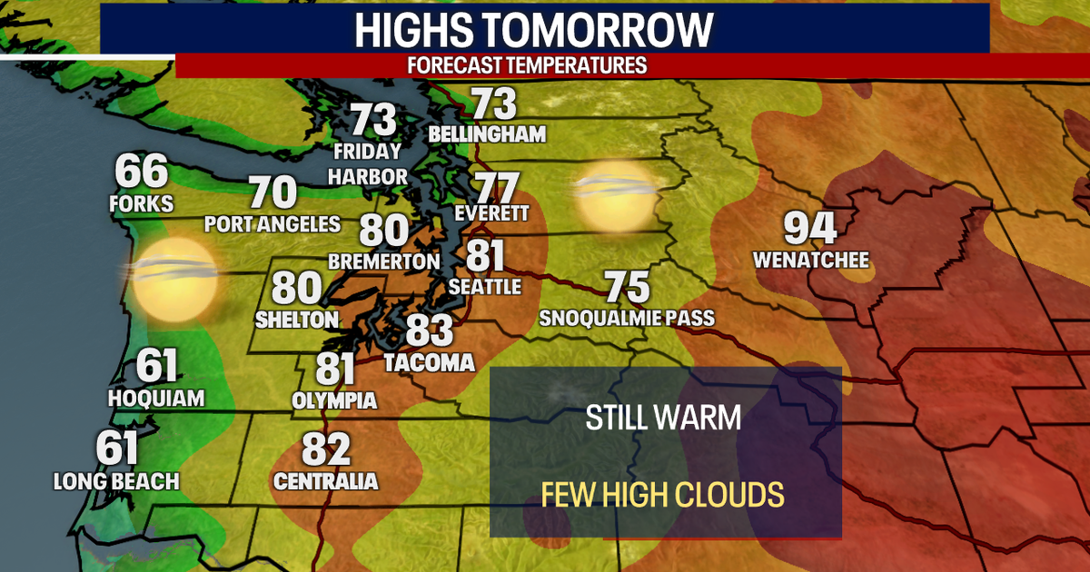 Slightly cooler Tuesday, highs still in the 80s | FOX 13 Seattle