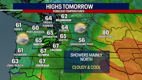 Seattle weather: Mostly cloudy, highs in the 60s and a few showers Friday