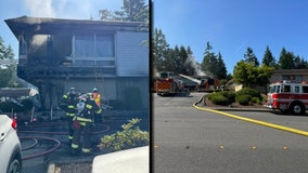 Fire sparks at strip mall in Bellevue, WA