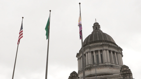 WA leaders raise LGBTQ+ Pride flag at capitol, call for action