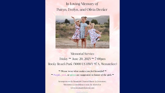 Public memorial planned for 3 WA girls killed in Chelan County