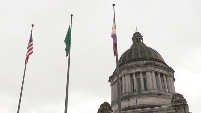 WA leaders raise LGBTQ+ Pride flag at capitol, call for action