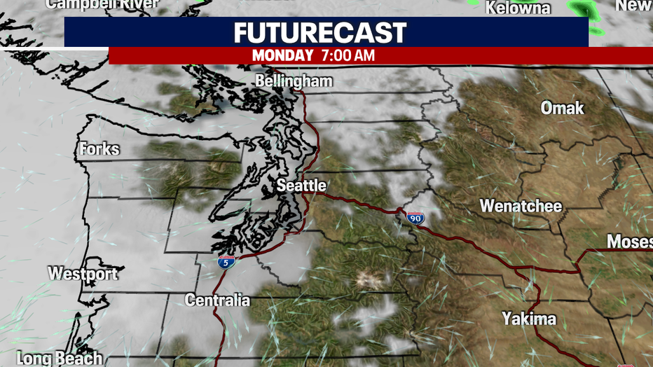 Morning clouds to start Monday. 
