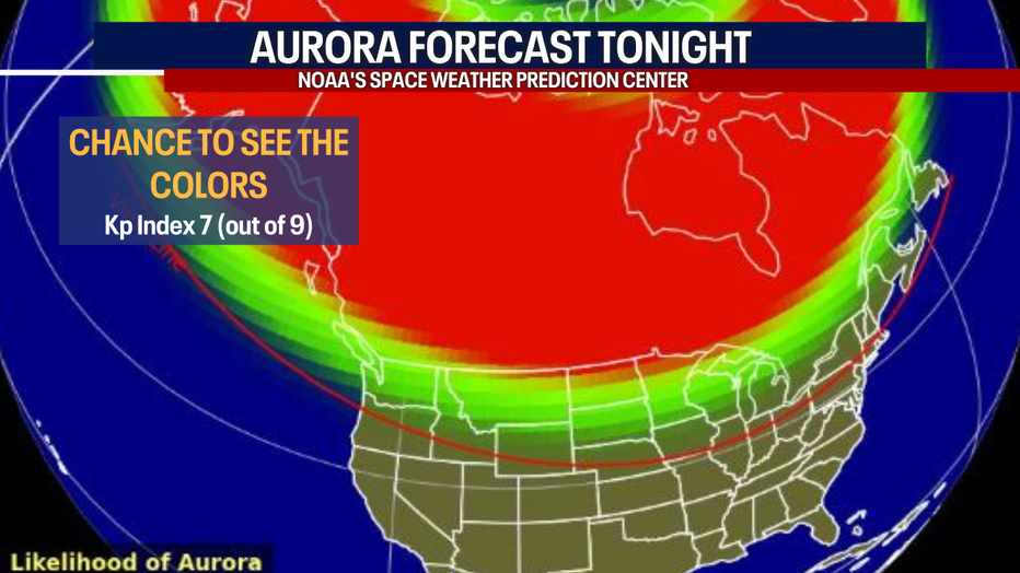 The Northern Lights forecast for tonight.