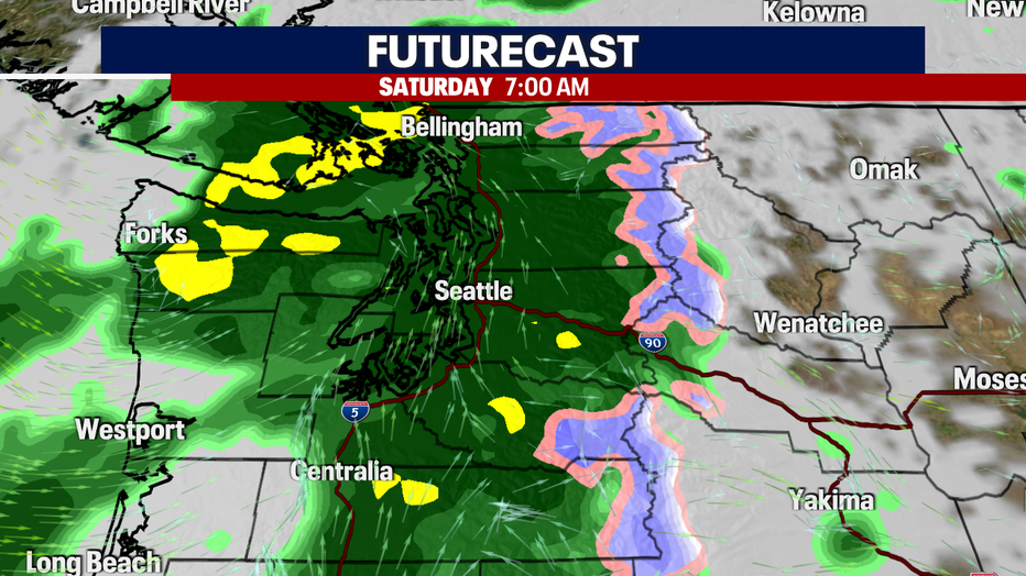 The futurecast rain Saturday morning in Western Washington.