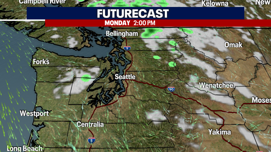 High pressure keeps us sunny and dry on Monday.