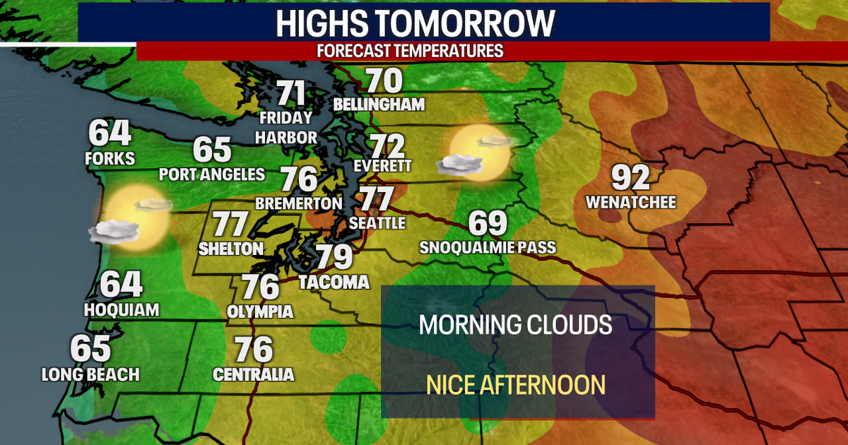 Morning clouds to sunshine, highs in the upper 70s | FOX 13 Seattle