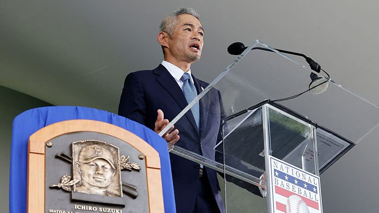 Ichiro adds humor to Hall of Fame induction | FOX 13 Seattle