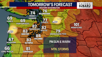 Seattle weather: Warm afternoon with chance of mountain storms Thursday