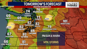 Seattle weather: Warm afternoon with chance of mountain storms Thursday