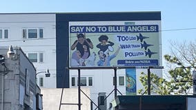 Billboard goes up protesting Blue Angels in Seattle's Seafair Air Show