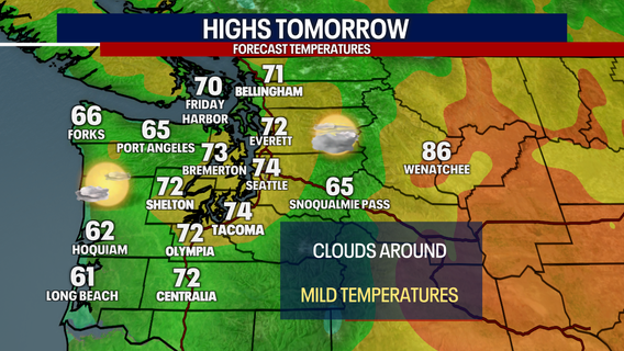 Seattle weather: Cloudy and Cool Before Mid Week Heat Returns