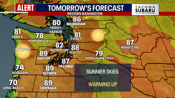 Seattle weather: Heat Advisory for western Washington Tuesday and Wednesday