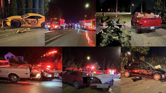 Fire truck thief goes on rampage in Everett, WA, damaging 14 vehicles