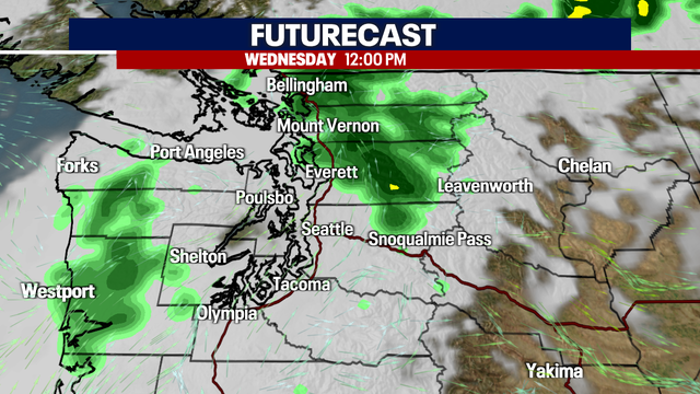 Seattle weather: Clouds, cooler and light showers return Wednesday