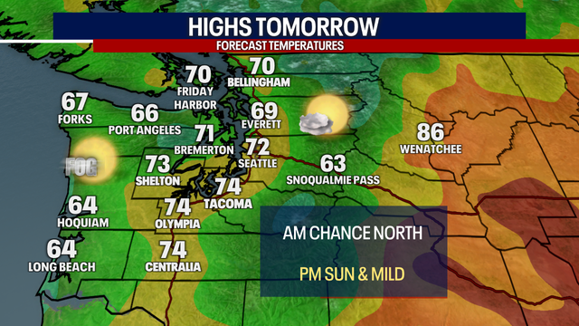 Seattle weather: Clouds to start Thursday, afternoon sunshine and 70s