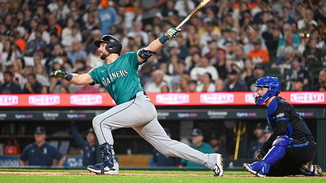 Cal Raleigh hits 37th, 38th home runs of season as Seattle Mariners blast Tigers 12-3
