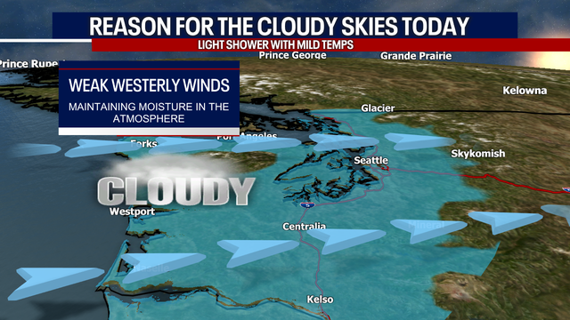 Gray Sunday in Seattle with a hotter workweek