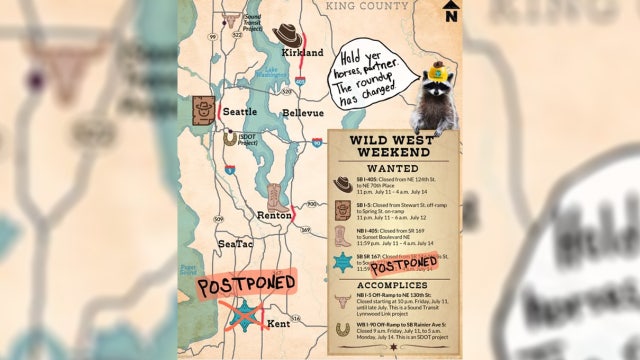 WSDOT warns of 'Wild West Weekend' of road closures in WA