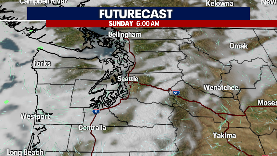 A few clouds for early Sunday morning.
