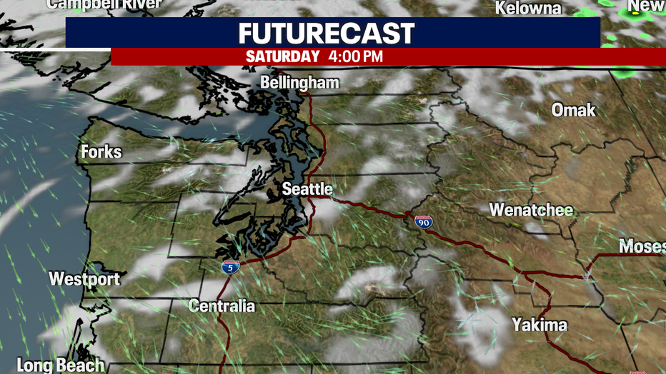 Morning clouds, turning sunnier by Saturday afternoon.