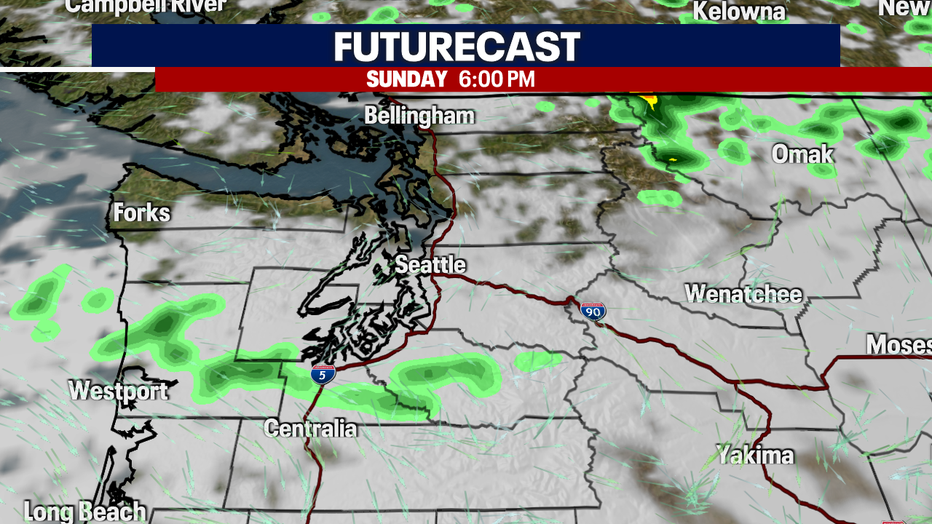 Mostly cloudy with some afternoon sunbreaks on Sunday.