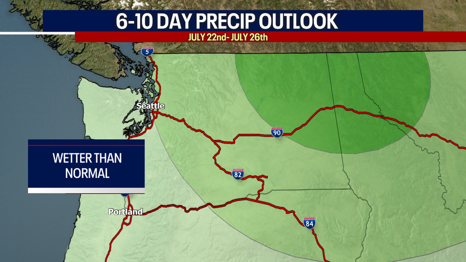 Slightly above average rainfall next week.