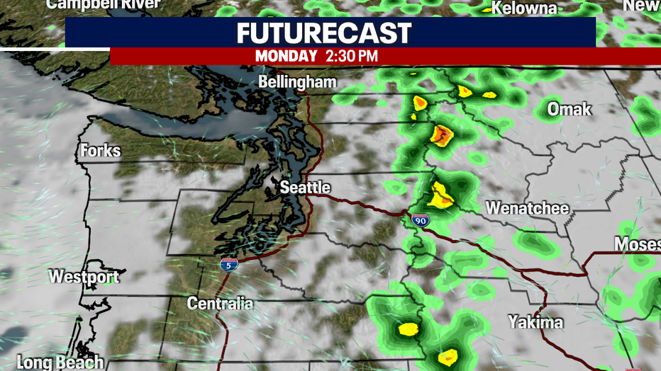 Disturbance swings through with a chance for thunder.